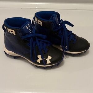 Under Armour Kids Blue and Black High-Top Cleats